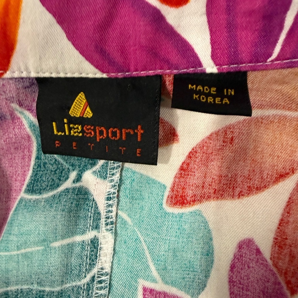 Lizsport Womens Colorful Floral Blazer Jacket Size L - Picture 8 of 11